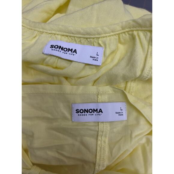 Sonoma Lemon Yellow Maxi Dress 2-Piece Set Sz L - Picture 4 of 6
